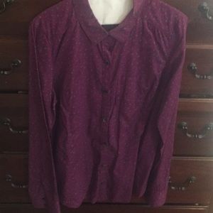 Purple with grey poka dots